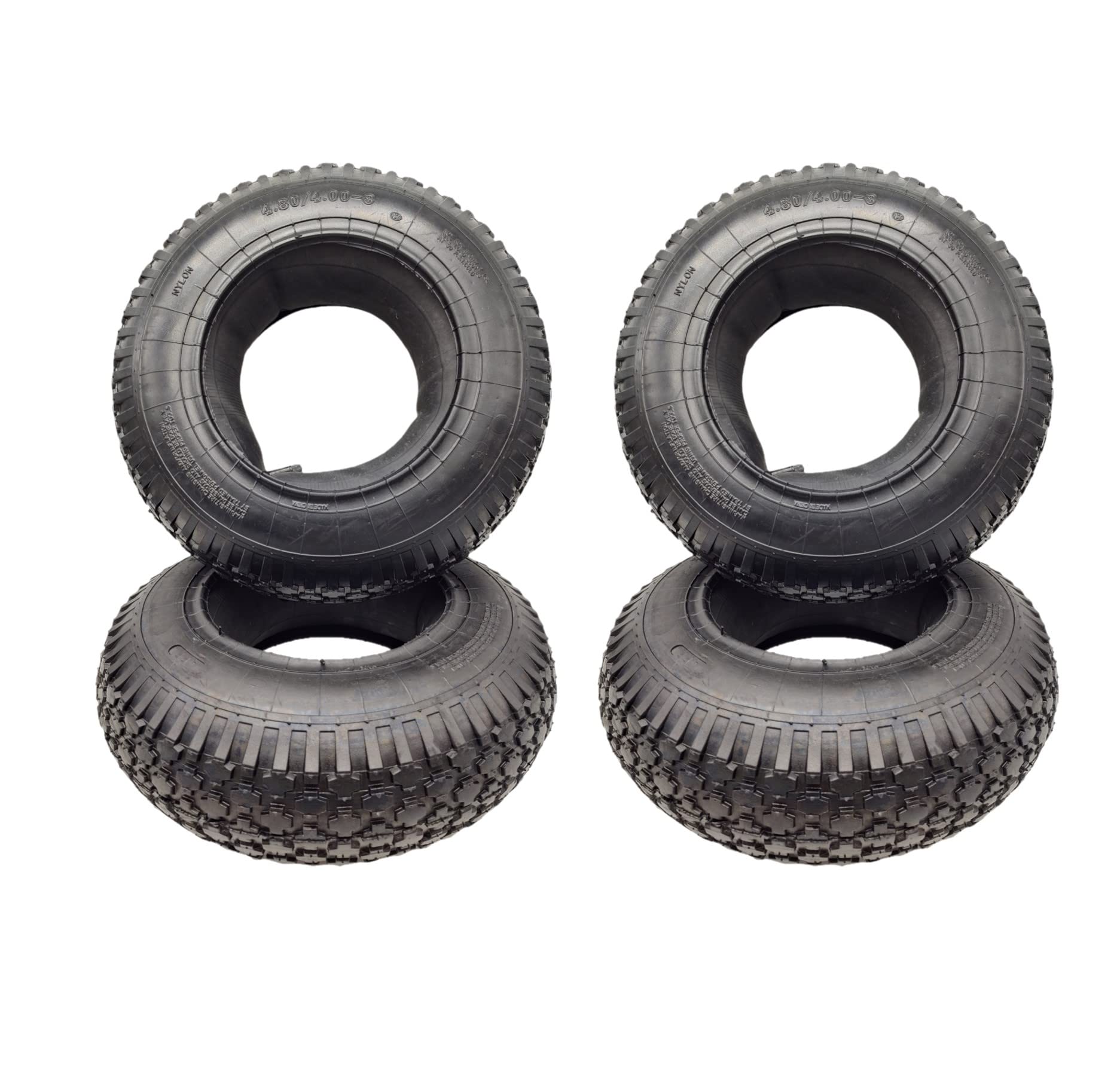 HMH Schubkarrenreifen Set 4.80/4.00-8, Mantel + Schlauch, 4 Stück