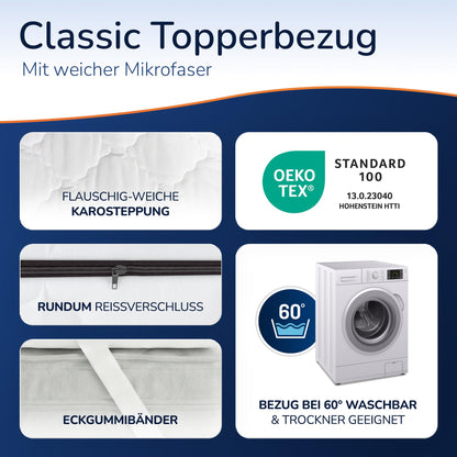 MSS e.K. Komfortschaum Matratzentopper 130 x 200 cm, 6 cm hoch
