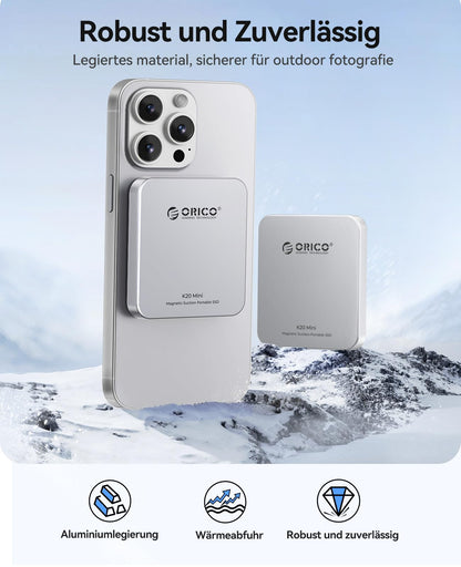 ORICO K20Mini 1TB Externe SSD - iPhone 15/16 Typ-C Magnetisch
