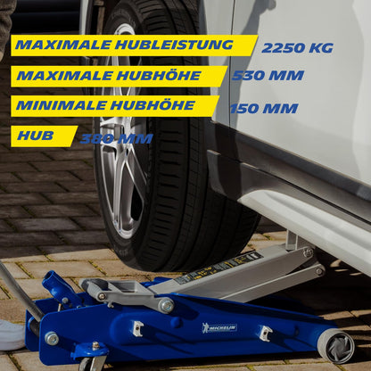 MICHELIN Wagenheber 2,25t für SUV – Hydraulischer Rangierwagenheber