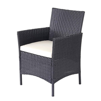 Mendler HWC-D82 Garten Lounge-Set - Schwarz mit Kissen Creme