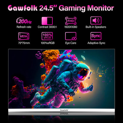 Gawfolk 24,5 Zoll 200 Hz Gaming Monitor - Full HD 1080p