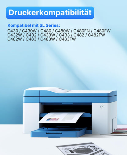 SODFACE CLT-P404C Toner Set kompatibel für Samsung CLT-K404S, 4er-Pack