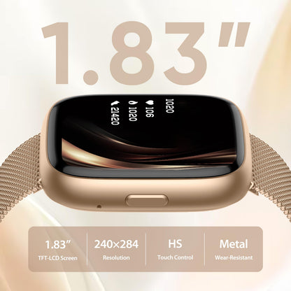 Cillso IDW26 Smartwatch Damen mit Alexa, 1,83 Zoll HD Display, IP68