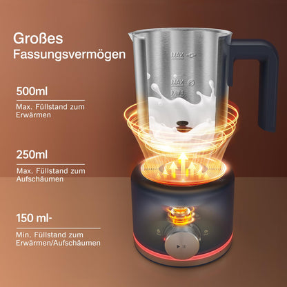 SIMPLETASTE Milchaufschäumer elektrisch 4-in-1, Edelstahl, 600 W