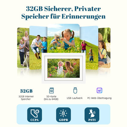 Eptusmey WLAN 10.1" Digitaler Bilderrahmen - Eichenholz 32GB