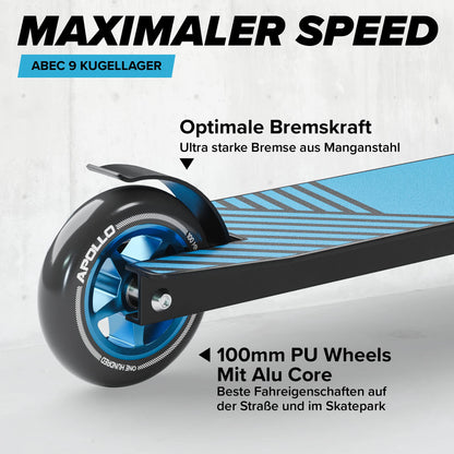 Apollo Genius Pro Stunt Scooter – Trickroller mit ABEC 9 Kugellager