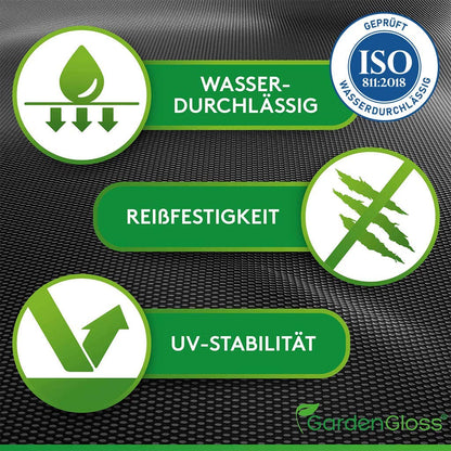 GardenGloss Unkrautvlies 150 g/m², Gartenvlies 25 m x 1 m, 1 Rolle
