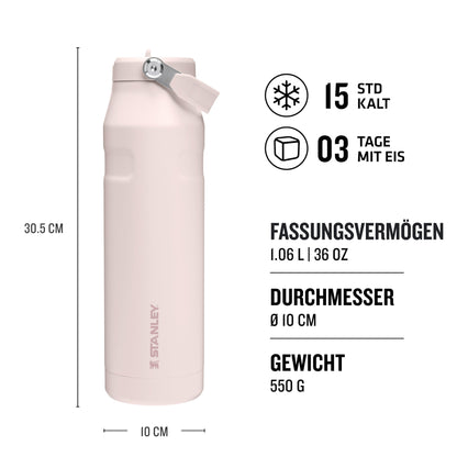 Stanley Flip Straw 2.0 Trinkflasche mit Strohhalm - 1.06L Rose Quartz