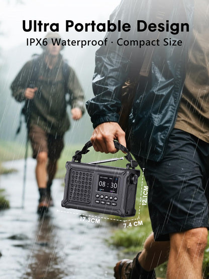 ROCAM CR1030DAB Kurbelradio DAB+/UKW, Solar-Notfallradio Bluetooth