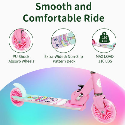 BELEEV V2 Kinder Scooter mit LED-Rädern, faltbar und höhenverstellbar