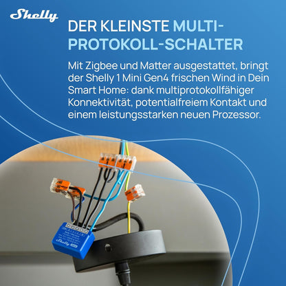 Shelly 1 Mini Gen4 WLAN Smart Relaisschalter 1 Kanal 8A, 4er-Pack