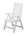 Kettler Hochlehner Gartenstuhl klappbar, verstellbar, weiss – Klappstuhl aus Kunststoff