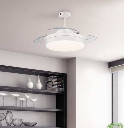 Westinghouse 73043 Tori LED Deckenventilator – Weiss, einziehbare Flügel