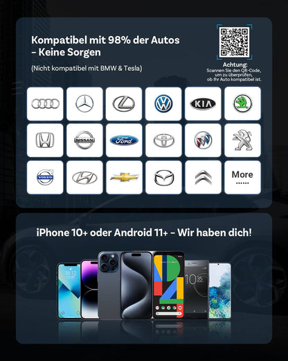 OTTOCAST MINI kabelloser CarPlay Android Auto Adapter - Schwarz