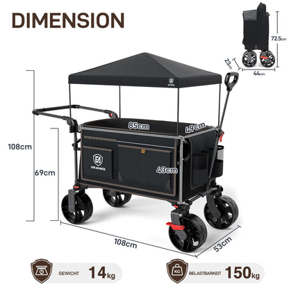 EVER ADVANCED XXL Bollerwagen faltbar - mit Dach & Bremse