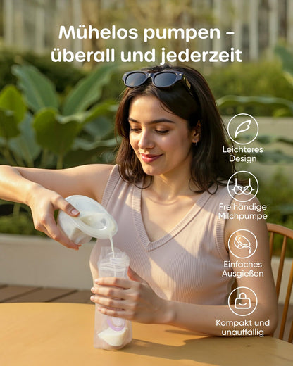 Nuliie S32 Elektrische Milchpumpe, freihändig, 4 Modi, 9 Stufen, Rosa