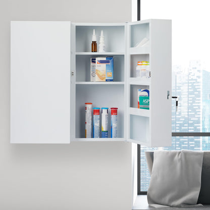 Relaxdays Medizinschrank XXL - abschliessbar, weiss