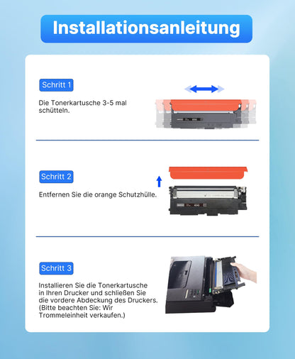 SODFACE CLT-P404C Toner Set kompatibel für Samsung CLT-K404S, 4er-Pack