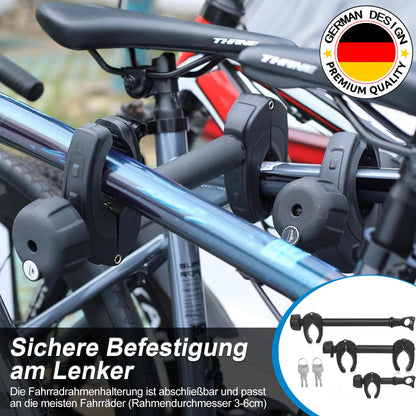FINEW Rahmenhalter Universal für Fahrradträger – 3er-Set abschliessbar