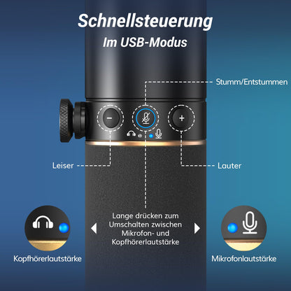 TONOR TD510+LP Dynamisches Mikrofon mit USB, XLR und Mikrofonarm