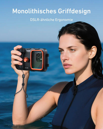 TELESIN Unterwasser Handyhülle wasserdicht mit Bluetooth-Fernauslöser