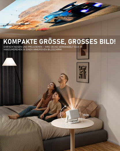 VISSPL Smart Mini Beamer – Netflix, Autofokus, 6D, 1080P/4K