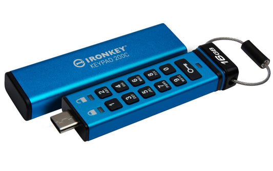 Kingston IronKey Keypad 200C 16GB USB-Stick - Blau