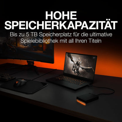 Seagate FireCuda Gaming HDD 5TB, tragbare externe Festplatte, USB 3.2
