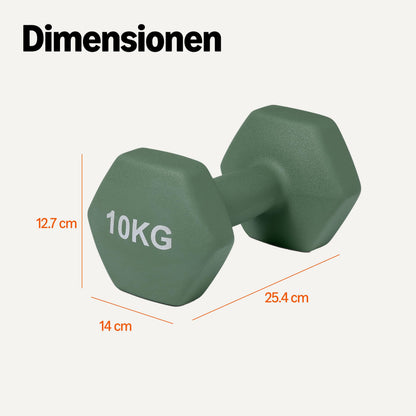 Amazon Basics Hantel-Set, Neopren-Kurzhanteln, 10 kg, Olivgrün
