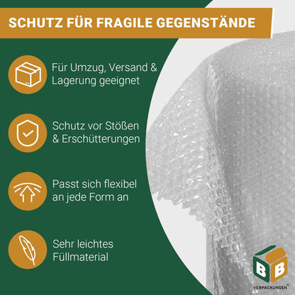 BB-Verpackungen Luftpolsterfolie 1 x 100 m, 60 my, 2-lagig, recycelbar