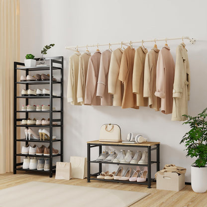 Yawinhe Industrierohr Kleiderstange zur Wandmontage, 178 cm, Creme