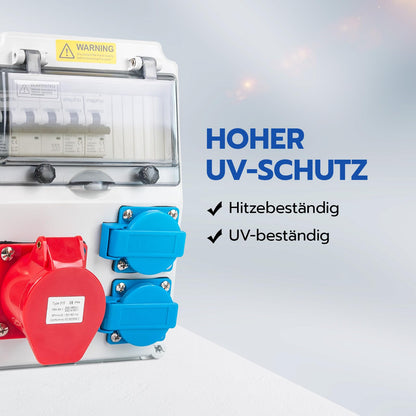 WSPIHO Baustromverteiler Wand IP44 – 2x16A 1P, 1x32A 3P LS