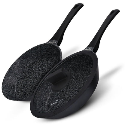 ZWIEGER 3-teiliges Pfannenset – 28 & 24 cm Pfannen, 28 cm Deckel