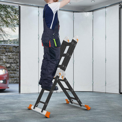 AMHANCIBLE Mehrzweck Aluleiter - 3.4M 12 Stufen EBAL01RN