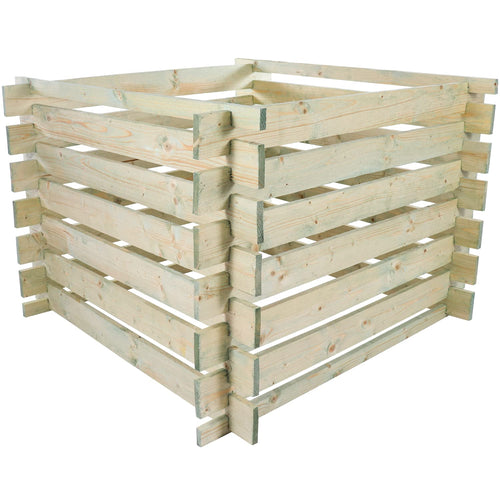 BELKO Holzkomposter 480 l Stecksystem Bausatz kesseldruckimprägniert, grünes Kiefernholz
