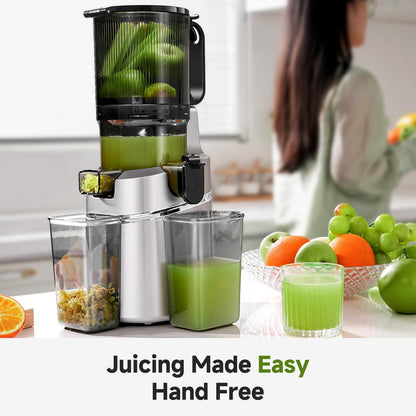 AMZCHEF Automatischer Slow Juicer 145mm Öffnung - Silber