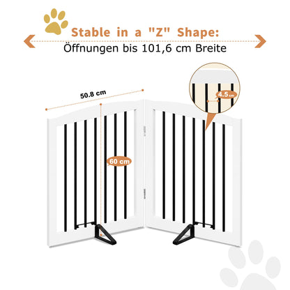 HOLTICO Hundeabsperrgitter Holz freistehend faltbar weiss
