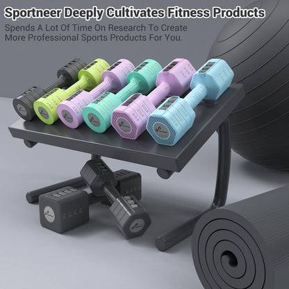 Sportneer Kurzhanteln verstellbar, 5-in-1 Hantelset, 2 x 1,36–5 kg