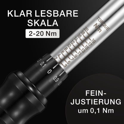 FLEXBERG Drehmomentschlüssel Fahrrad Set 2-20 Nm, 1/4 Zoll
