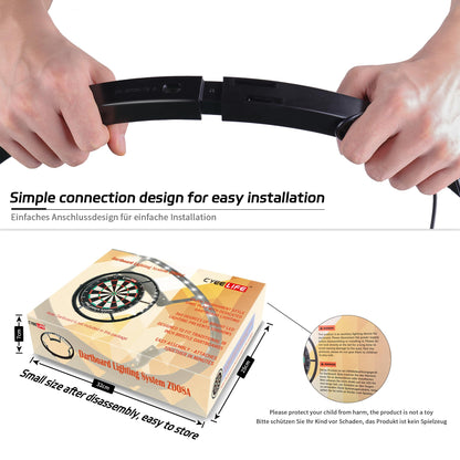 CyeeLife Dartleuchte 360° LED für Stahl-Dartscheibe - Schwarz