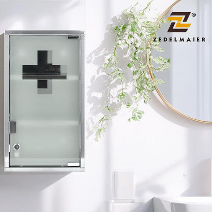 Zedelmaier Medizinschrank Edelstahl hängend, abschliessbar, 3 Fächer