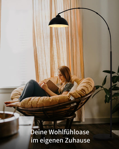 LuminexDesigns Bogenlampe Stehlampe Wohnzimmer - Schwarz