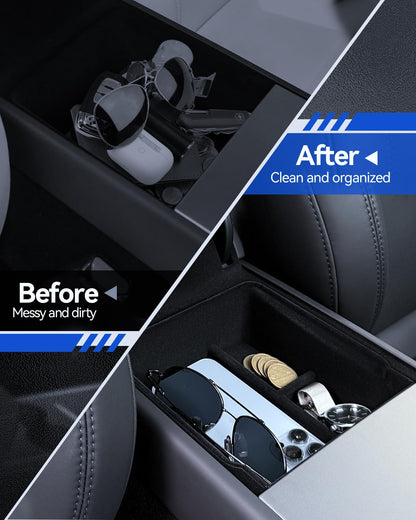 LANTU Tesla Model Y Juniper Mittelkonsole Organizer Set - 5 Pcs Beflockung