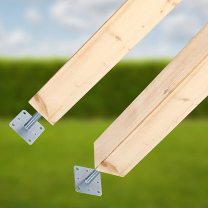 KOTARBAU Pfostenträger Höhenverstellbar M24 – 4er Set 110x110mm Verzinkt