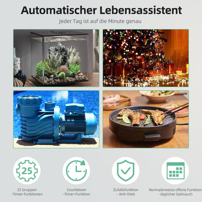 Aulaya Zeitschaltuhr digital, Steckdose mit LCD-Display, 3680 W