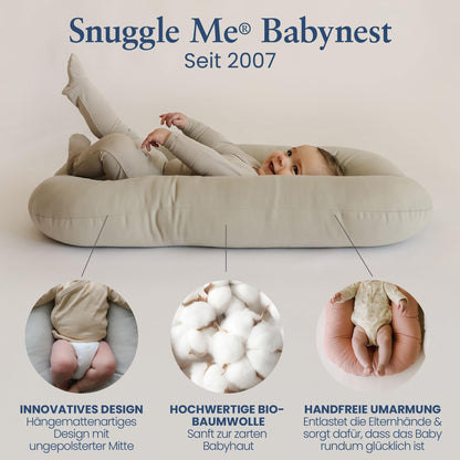 Snuggle Me Babynest 0-9 Monate Bio-Baumwolle - Birch