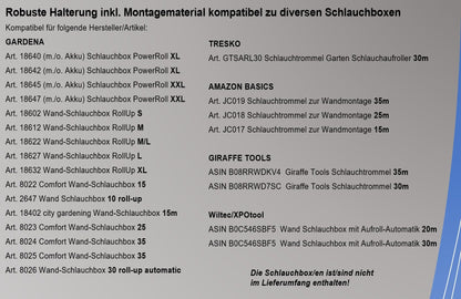 **Freistehende Halterung für Schlauchbox & Schlauchtrommel**