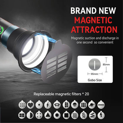 PHOTOOLEX LED Fotolampe 104-FS mit 4 Farben und 20 magnetischen Gobos