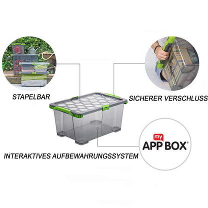 Rotho Evo Total Protection Aufbewahrungsbox - 3er-Set 44L Anthrazit